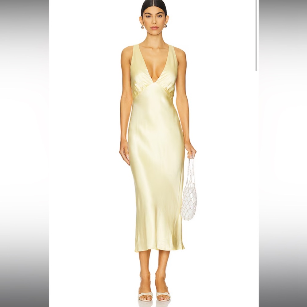 Shona Joy La Lune Plunged Cross Back Midi Dress